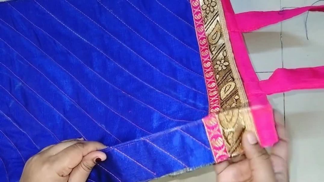 ⁣No Cutting - Just Fold And Bag Ready- Handbag Making At Home_ Shopping Bag_ Grocery Bag_ Ladies Bag