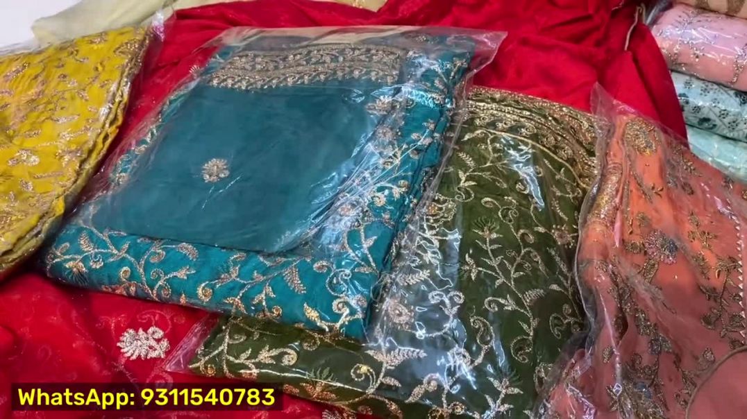 ⁣SUPER BUMPER , हैवी पार्टी वियर सूट _ ￼महासेल   केवल राखी तक _ Ladies suit wholesale market