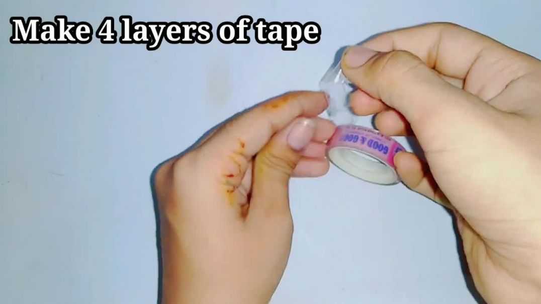 ⁣DIY Clear Tape Fake Nails __ How to make strong Tape Nails at Home __