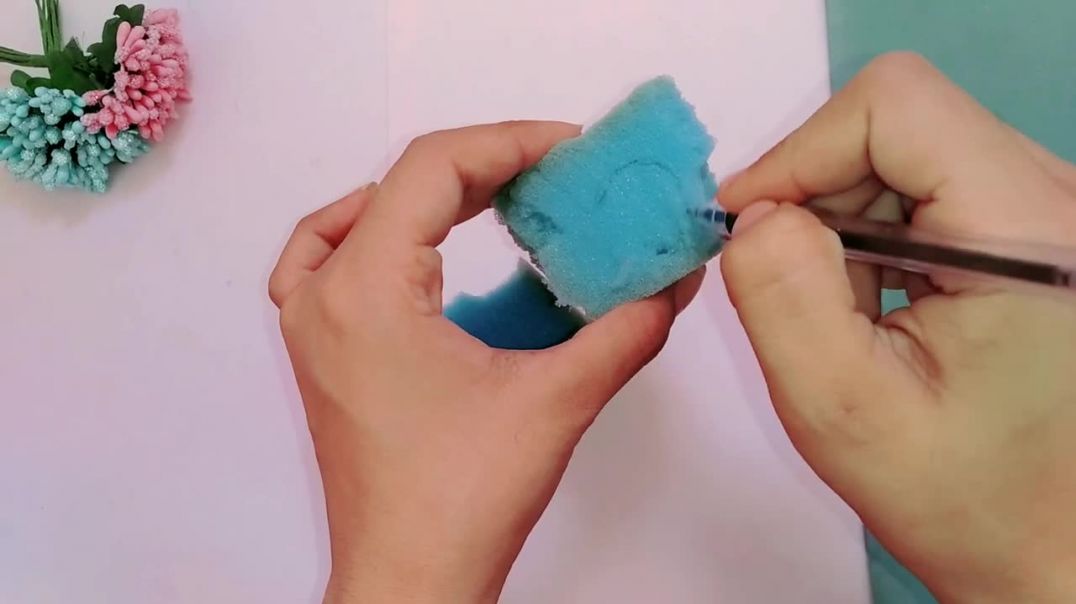 ⁣How to make nail art sponge _ DIY Gredient nail sponge _