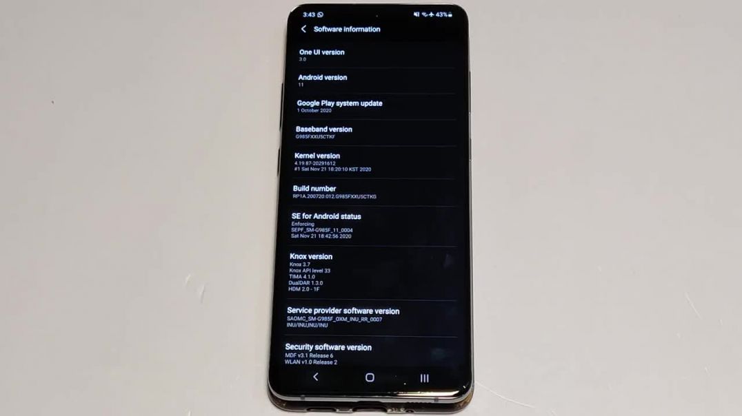 Samsung Galaxy S20 Plus ONE UI 3