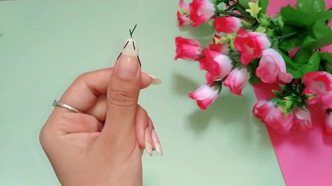 ⁣How to shape Nails almond __ How to file nails shape __ How to shape Nails almond __