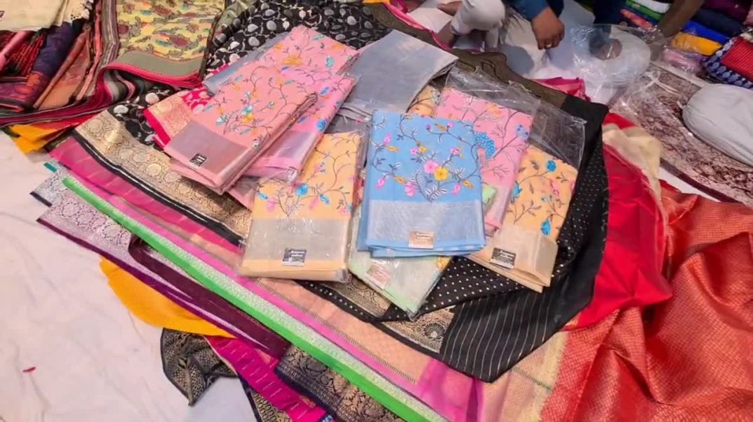 जॉर्जेट सिल्क बंधेज सिल्क कांजीवरम कोरा सिल्क सीधे वाराणसी से Banarasi Silk Manufacturer Varanasi