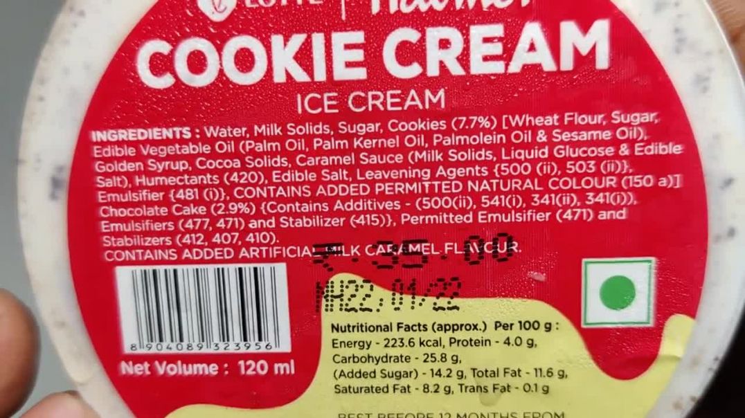 ⁣Havmor Cookie Cream Ice Cream🍨 - 100g