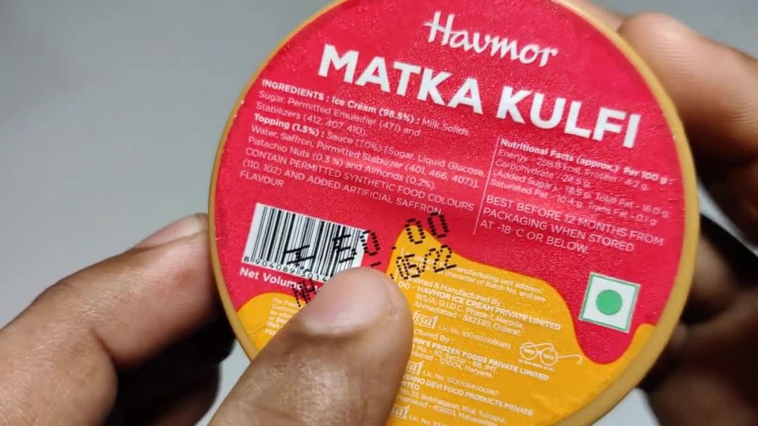 ⁣Havmor Matka Kulfi 100ml _ Ingredients, Recipe, Taste